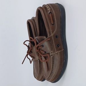 CROCS Brown Leather Boat Shoes Moccasins  Loafers Size 10 M Men's